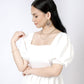 Abora Backless Puff Dress (White)