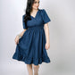 Dani V-Neck Dress (Navy Blue)