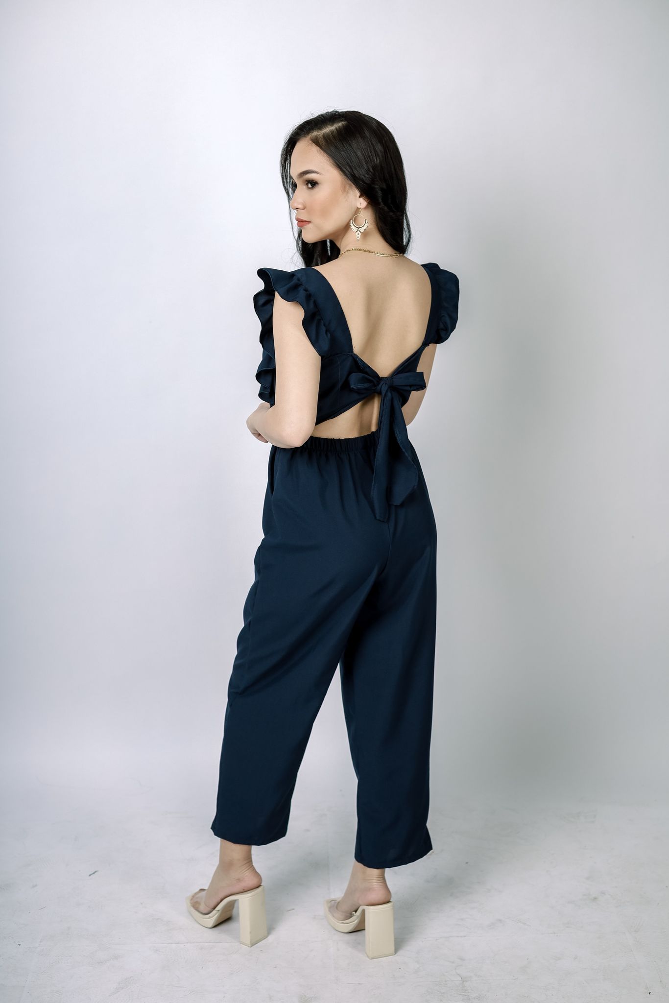 Sandra Ruffles Romper Jumpsuit Pants Navy Blue Buy 1 Take 1 Beautylyfe PH